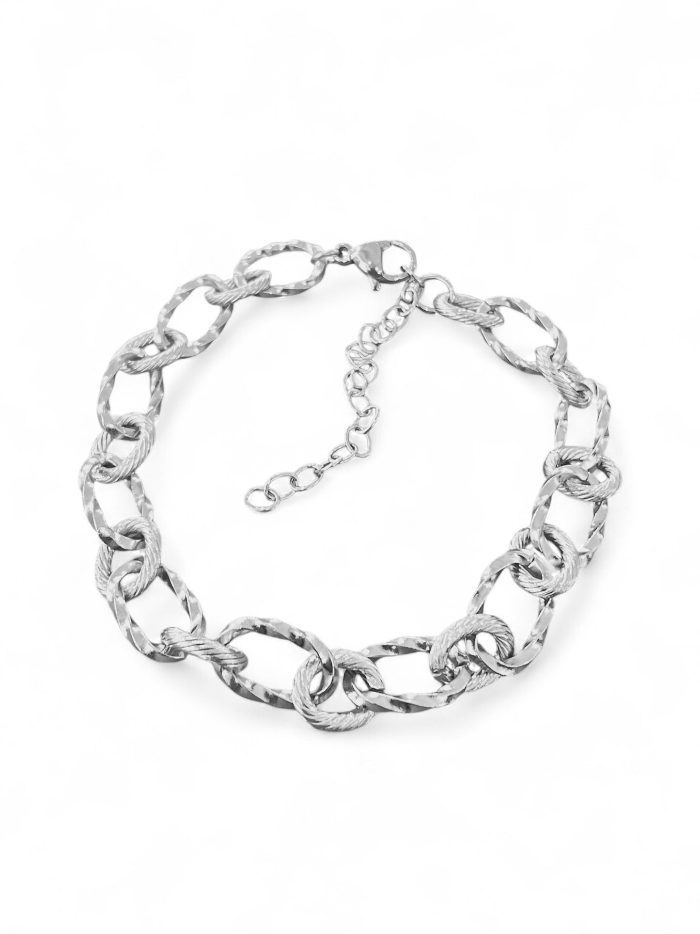 Bracelet Steel Chain Oval Twisted Links