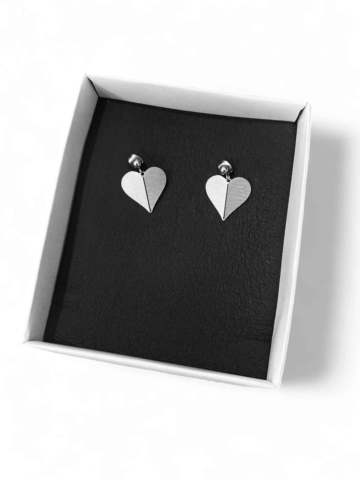 Origami Split Hearts mini earrings