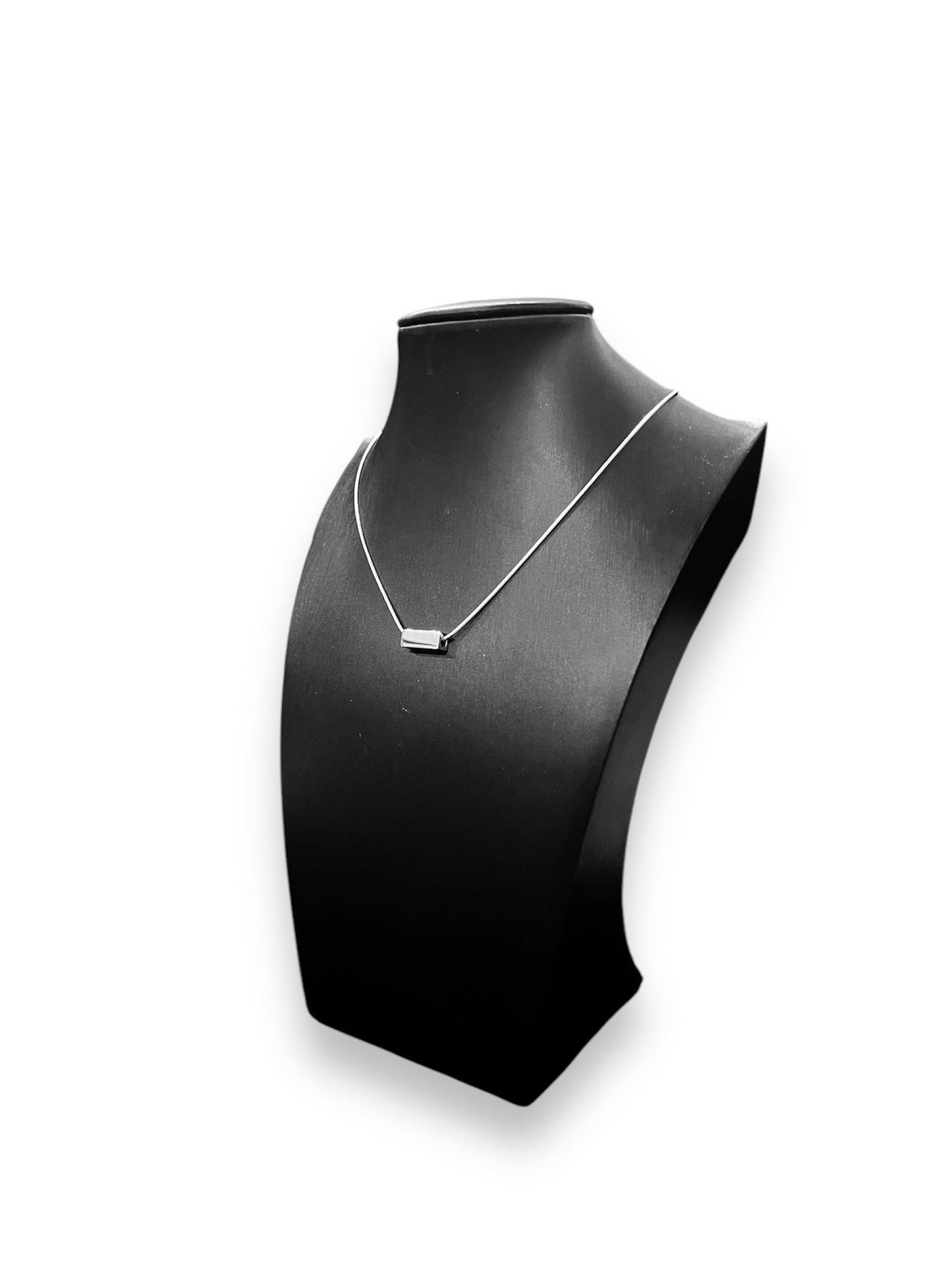 Snake Steel Chain Necklace with Cube