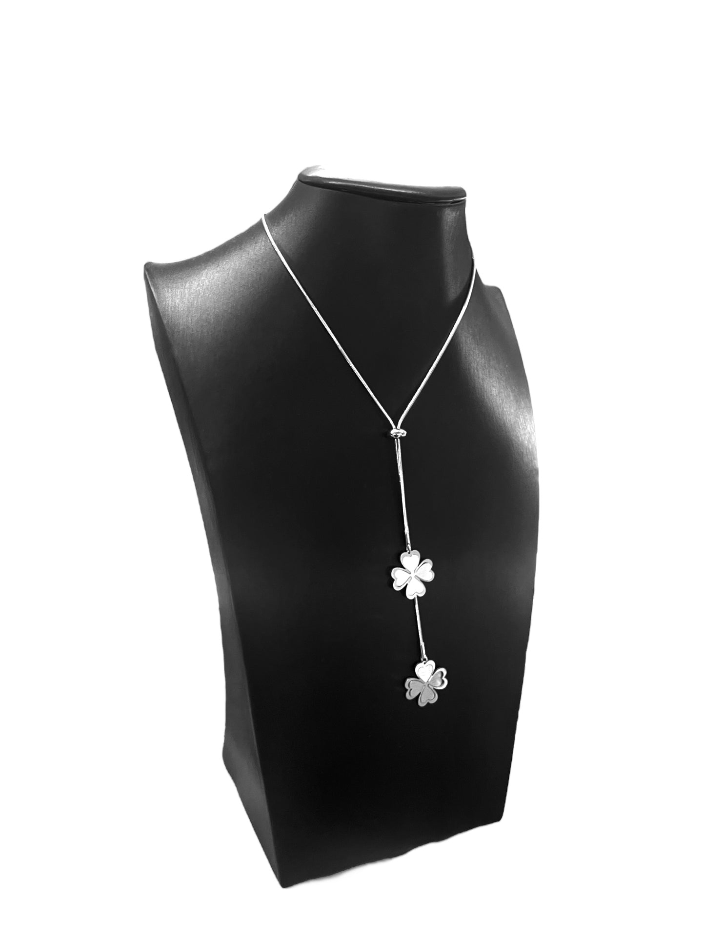 Double Adjustable Steel Lucky Clover Pendant