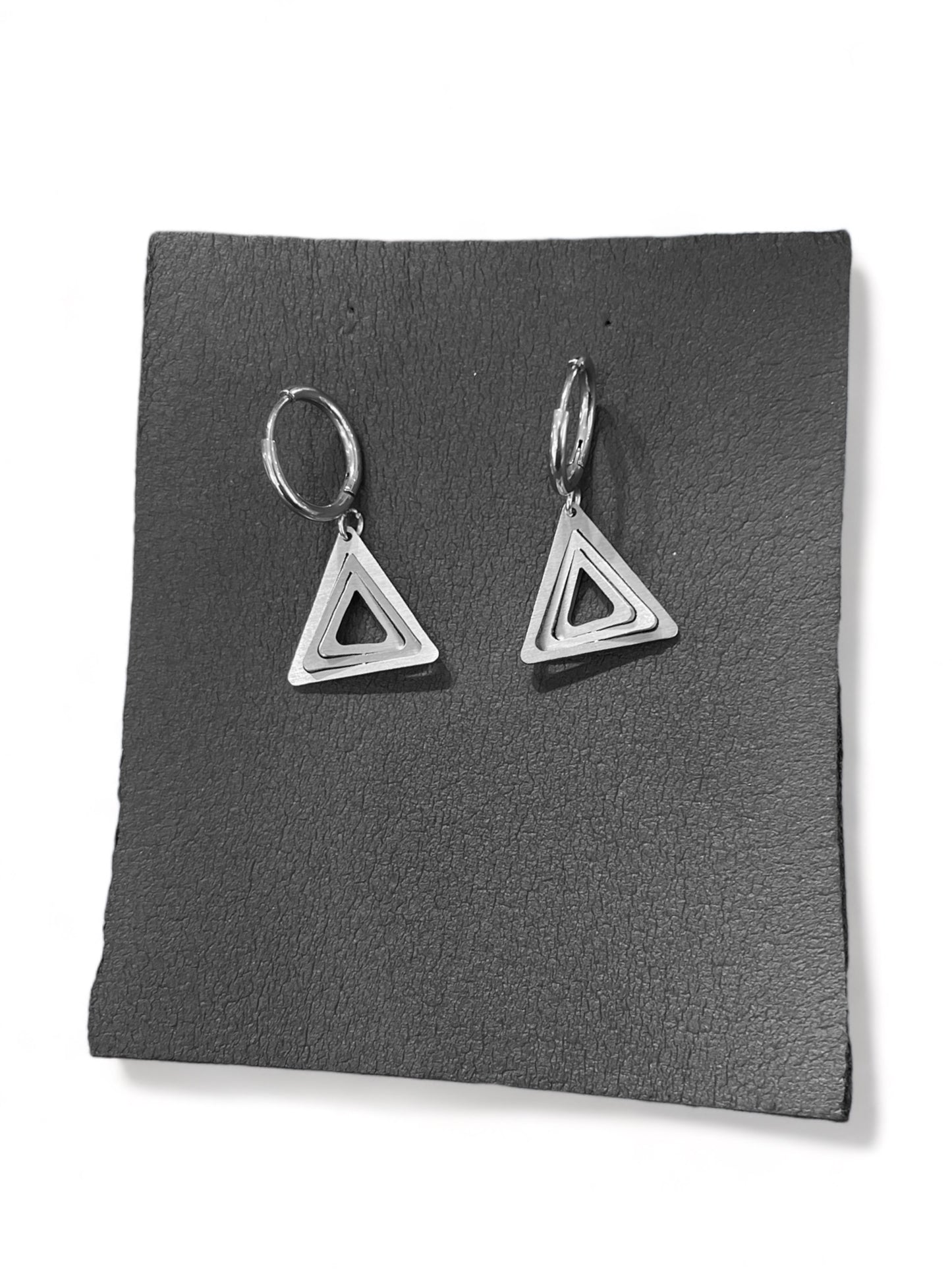 Illusion Triangles mini hoop earrings