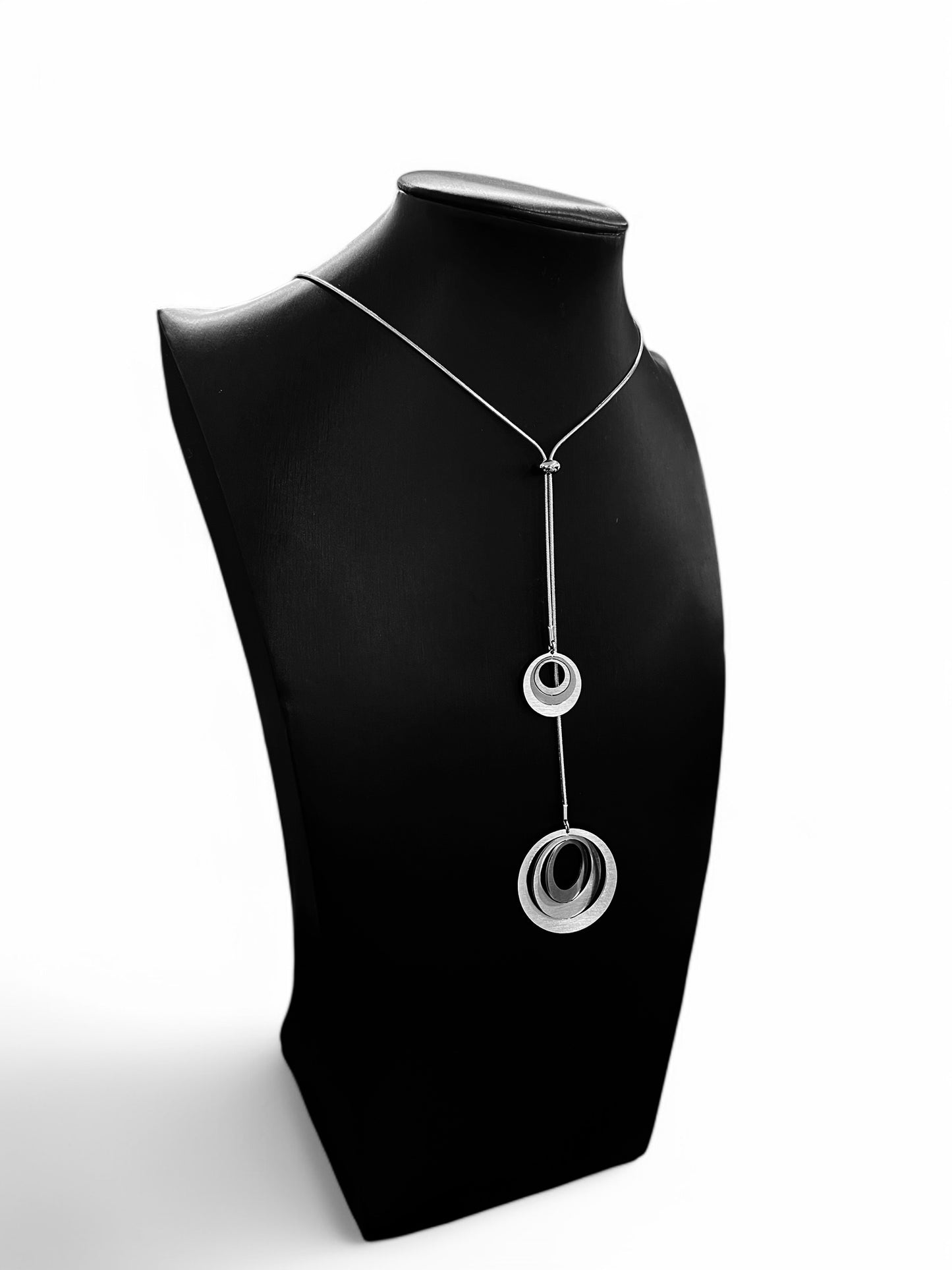 Double Adjustable Steel Pendant Double Elegant Circles