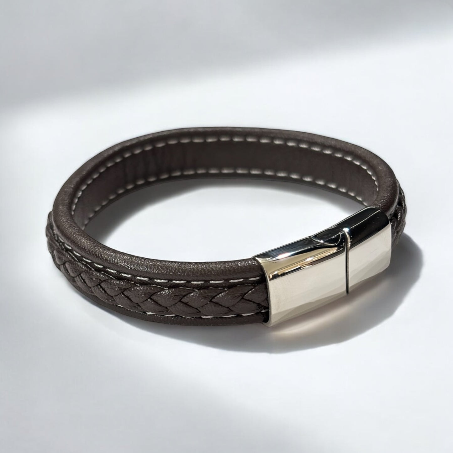 Men's Brown Leather XL Bracelet