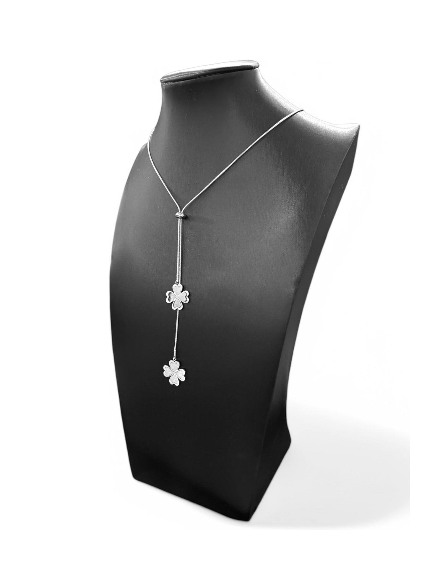 Double Adjustable Steel Lucky Clover Pendant