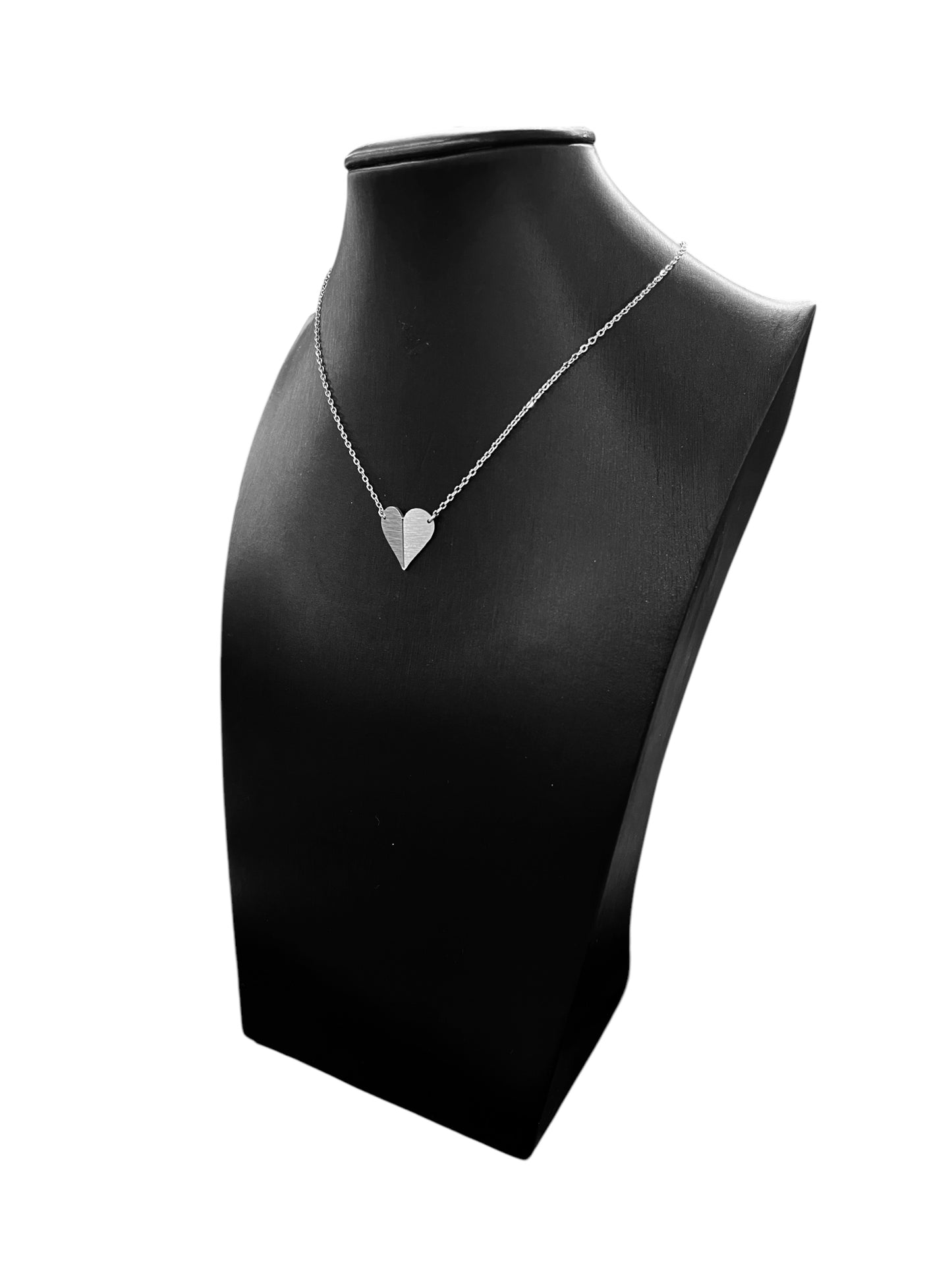 Origami Split Heart Chain Necklace
