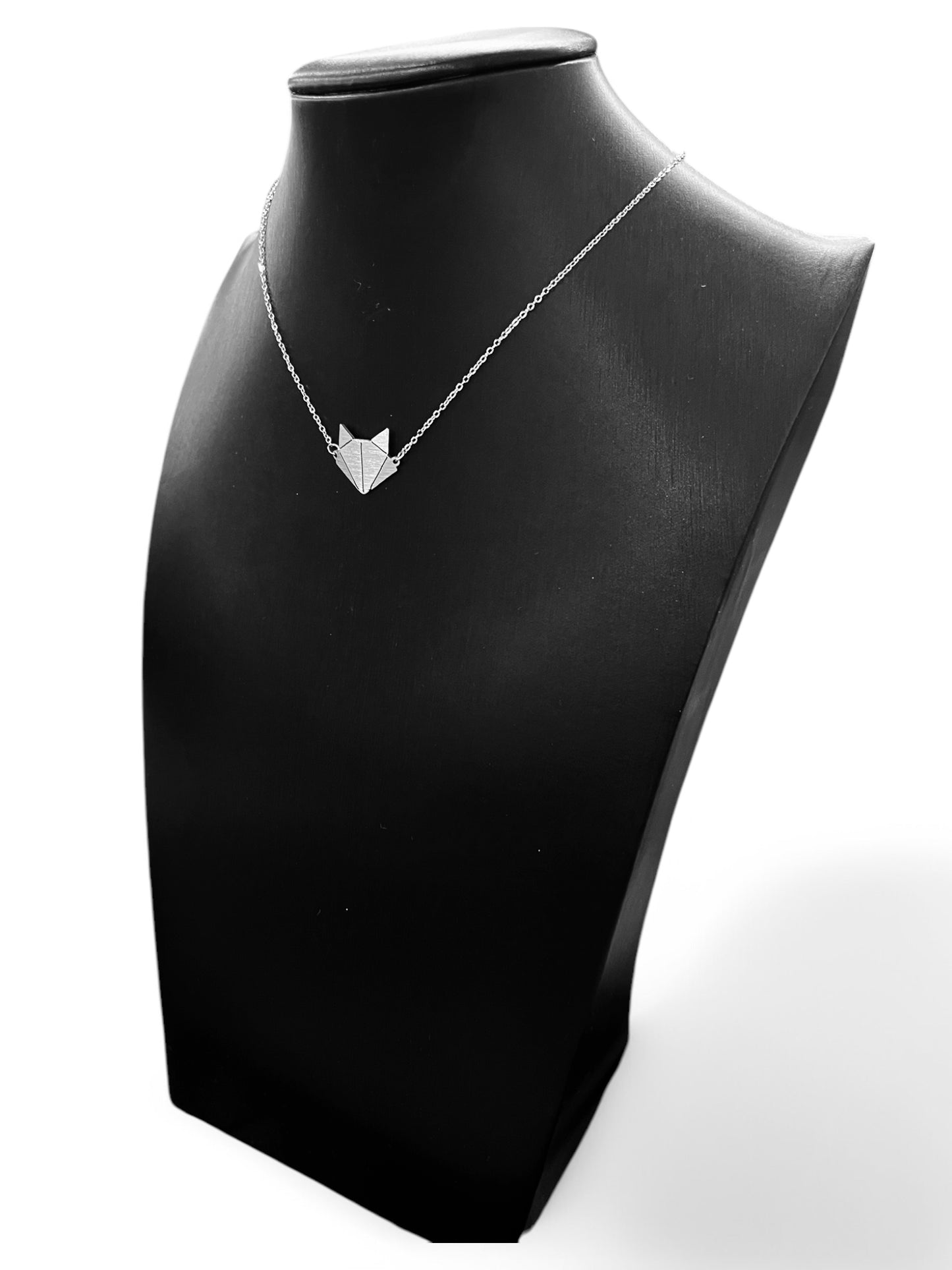 Origami Fox face chain necklace
