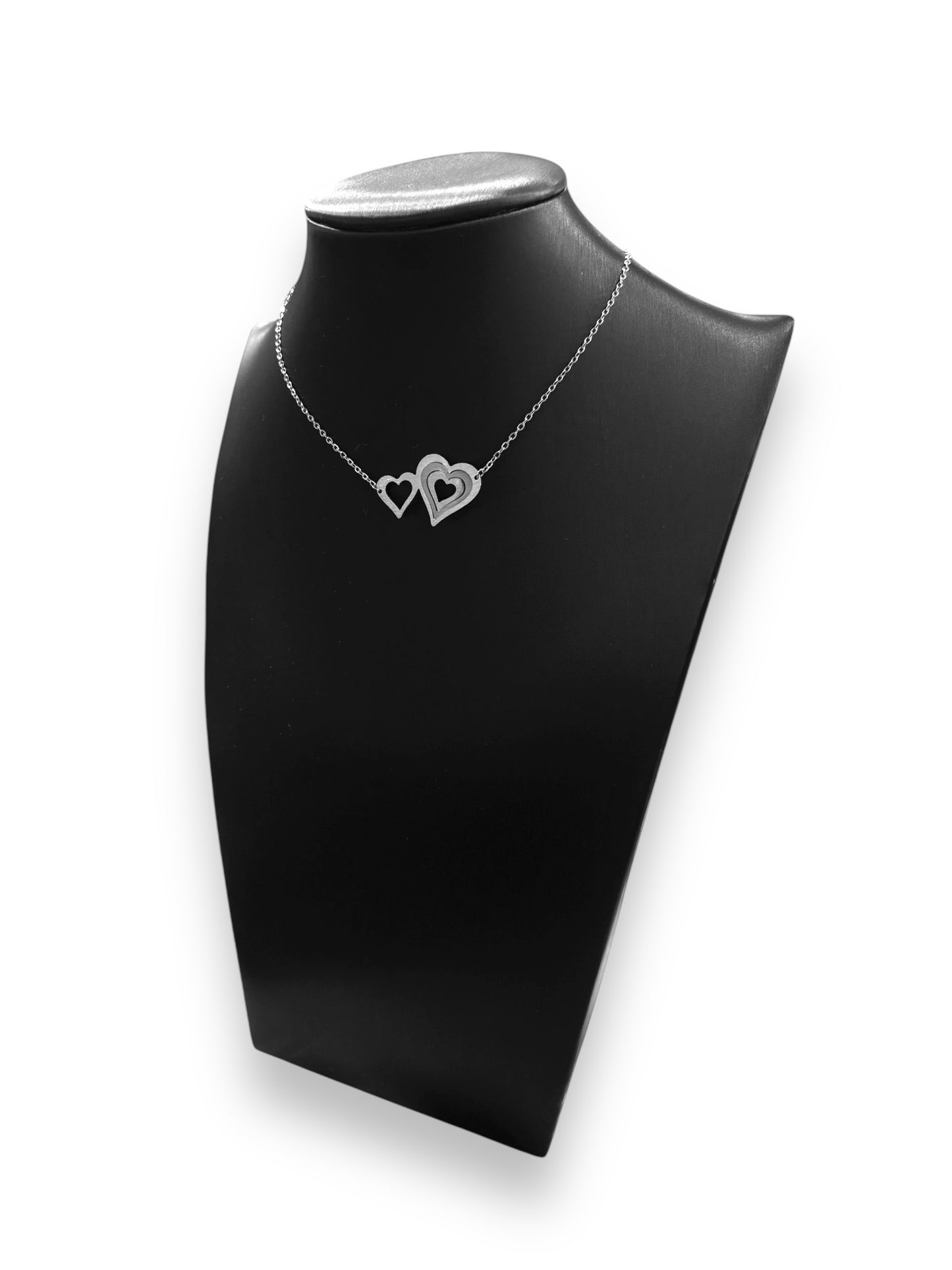 Illusion Linked Hearts Chain Necklace
