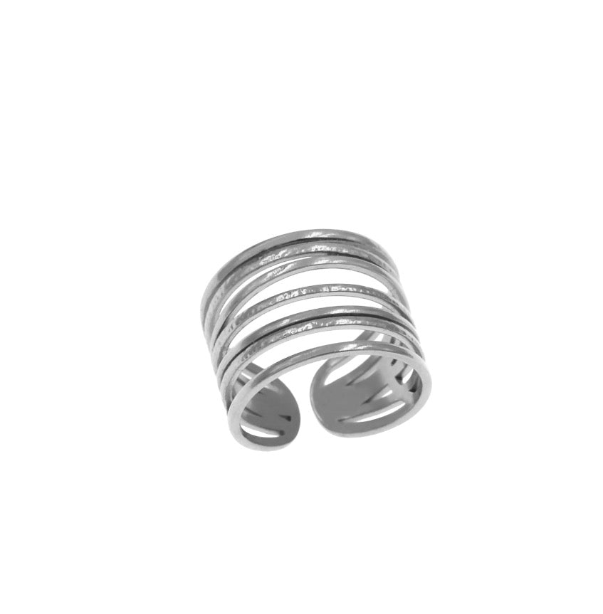 Lines Steel Ring