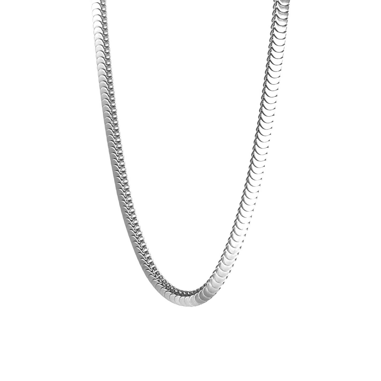 Foxtail Pressed Steel Chain Necklace