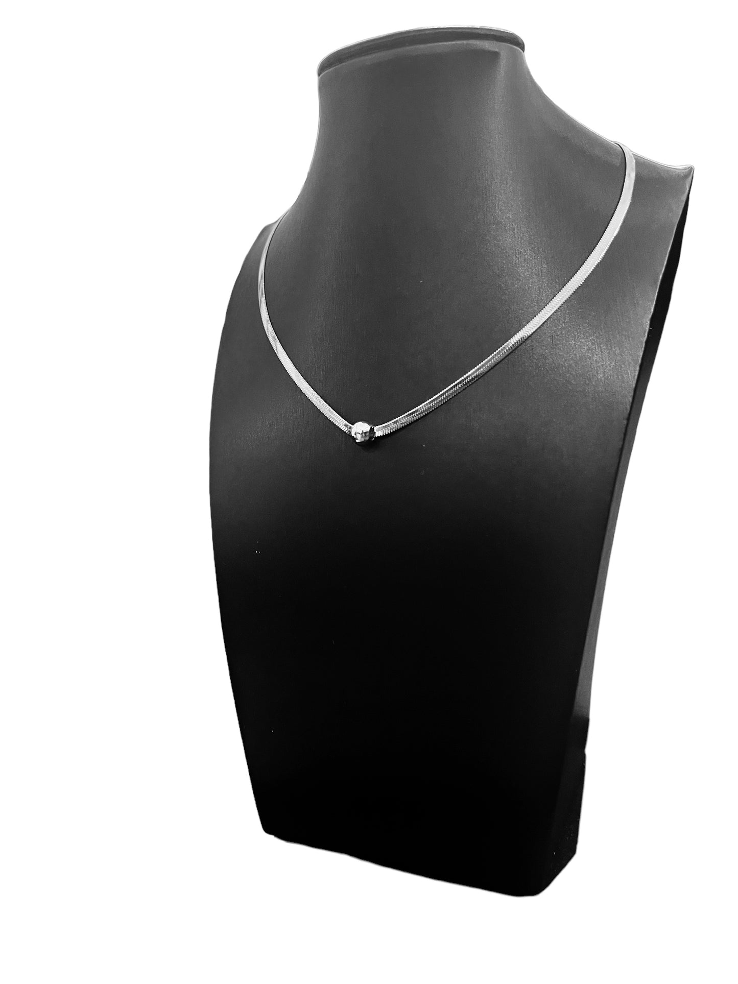 Necklace Steel Chain Herringbone 3mm with ball