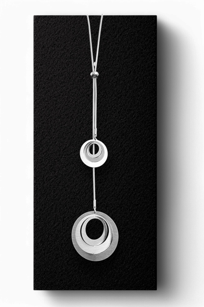 Double Adjustable Steel Pendant Double Elegant Circles