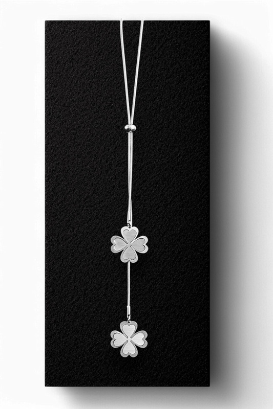 Double Adjustable Steel Lucky Clover Pendant