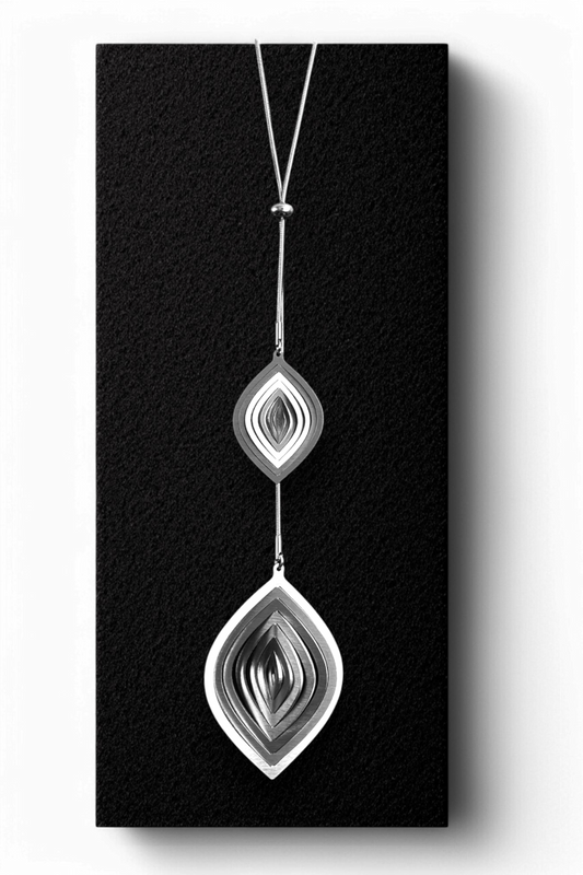 Double Adjustable Steel Pendant Illusion Leafs