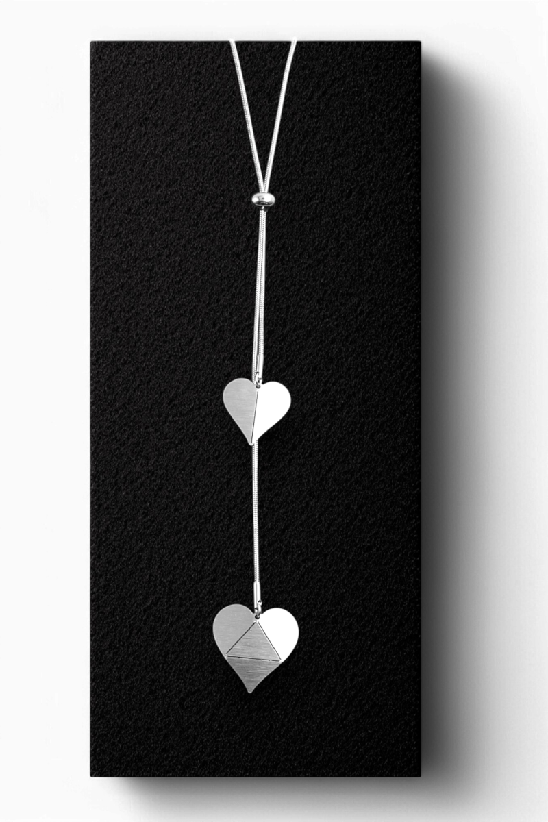 Διπλό Ρυθμιζόμενο Ατσάλινο Κρεμαστό Origami Hearts