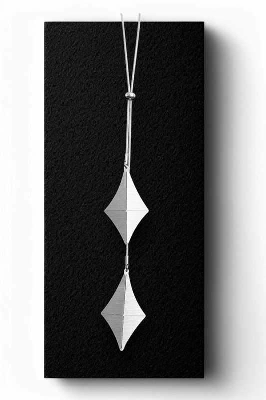 Double Adjustable Steel Origami Kite Pendant