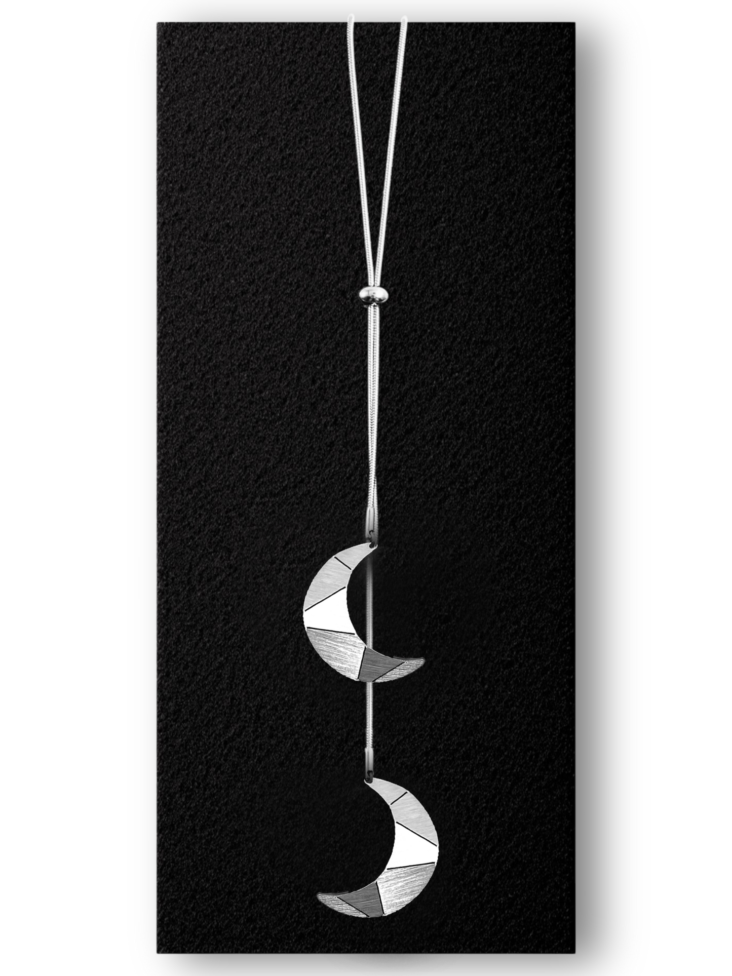 Double Adjustable Steel Pendant Origami Half Circle