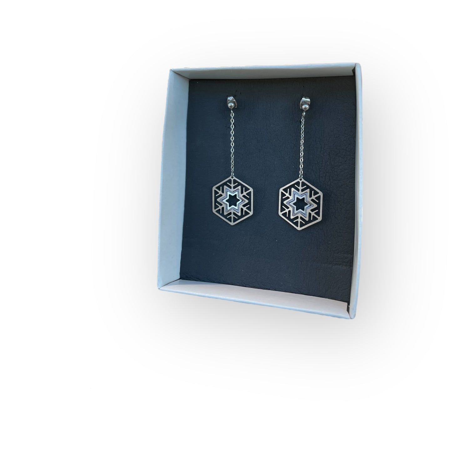 Illusion Falling Snowflakes mini earrings