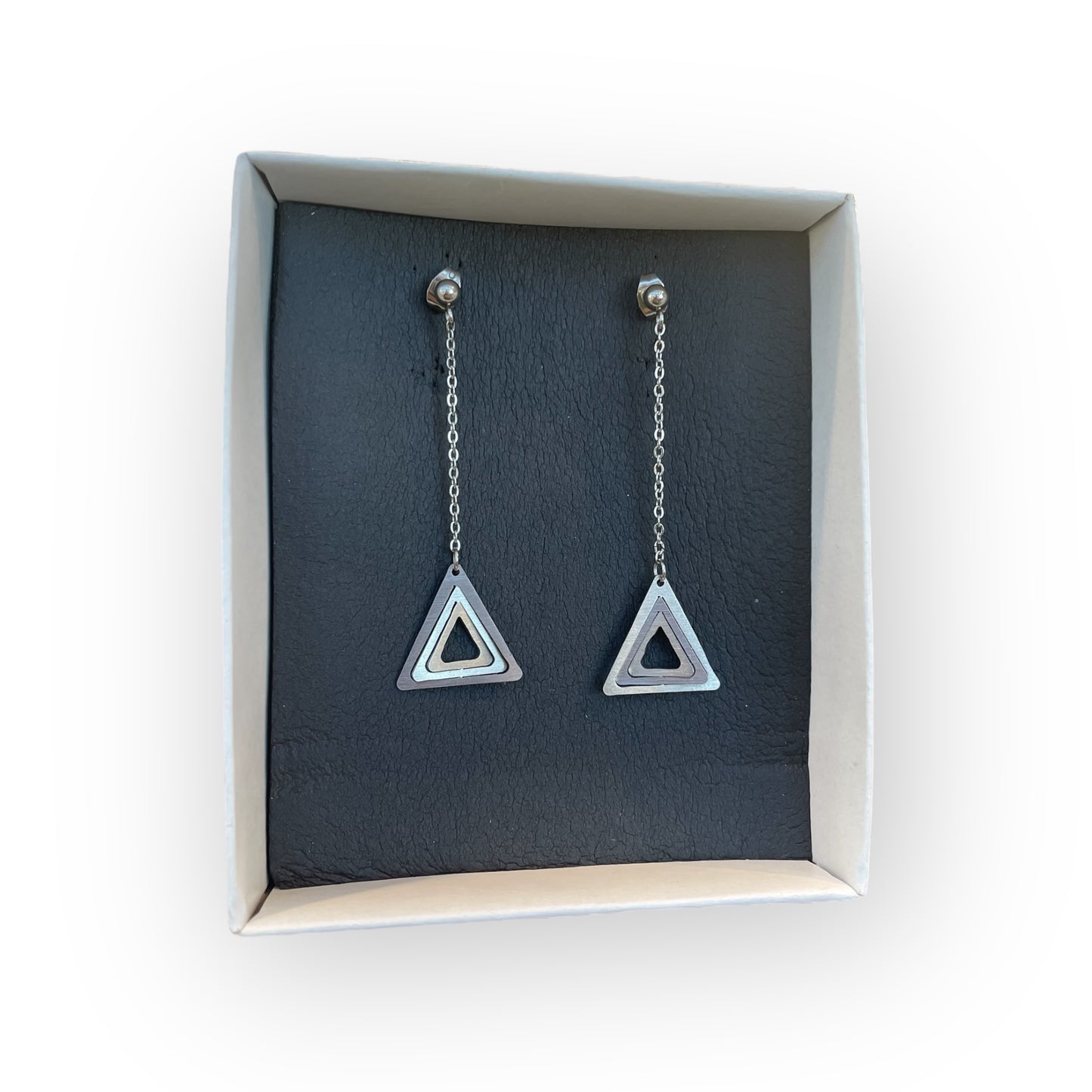 Illusion Falling Triangles mini earrings