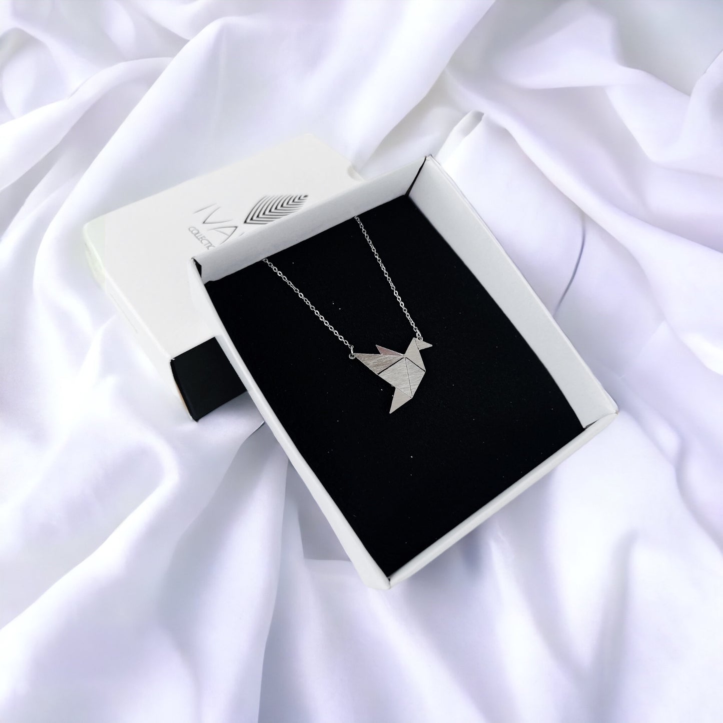 Κολιέ με αλυσίδα Origami Bird