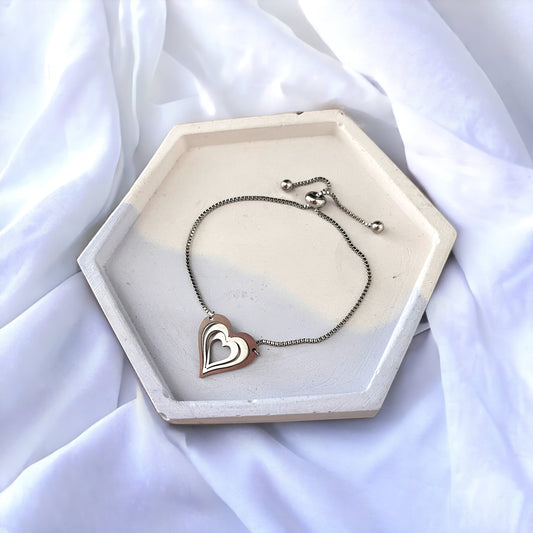 Illusion Heart Chain Bracelet