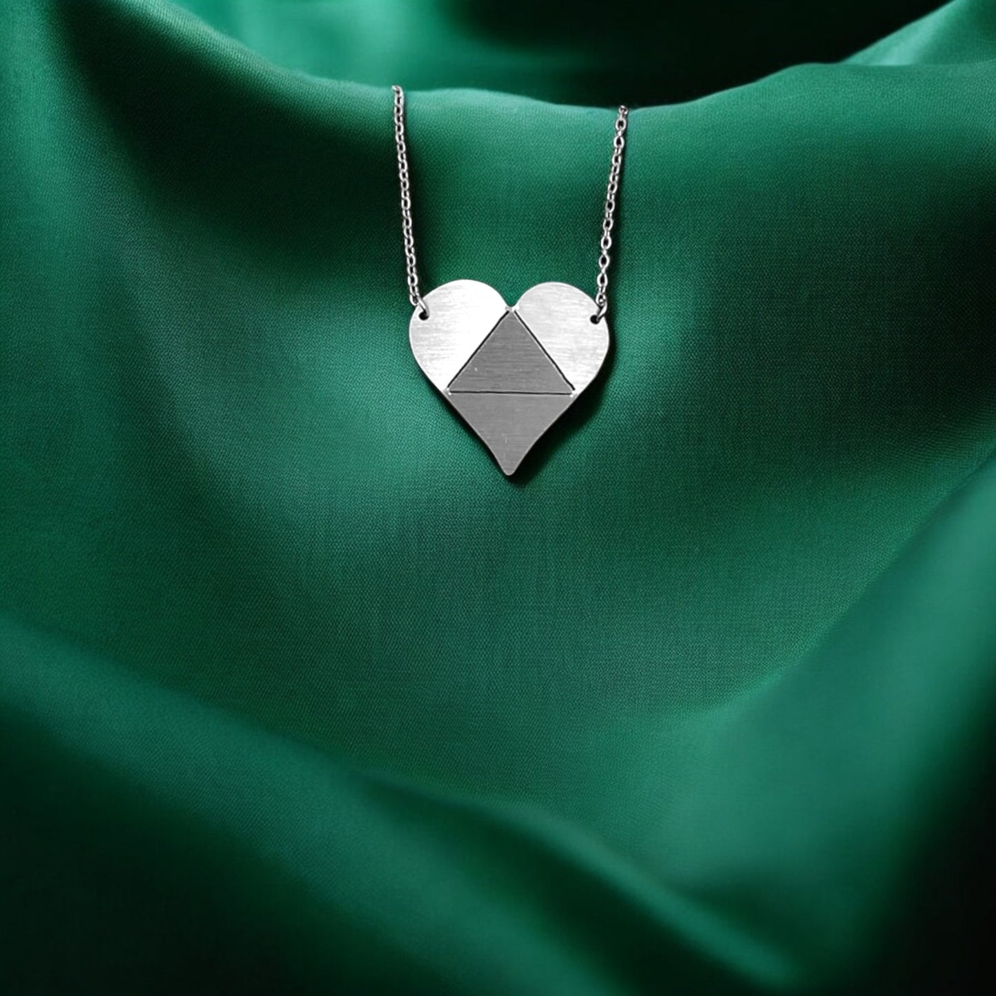 Origami Heart Chain Necklace