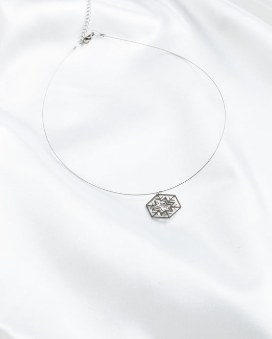 Κολιέ με ατσαλόσυρμα Illusion Snowflake mini