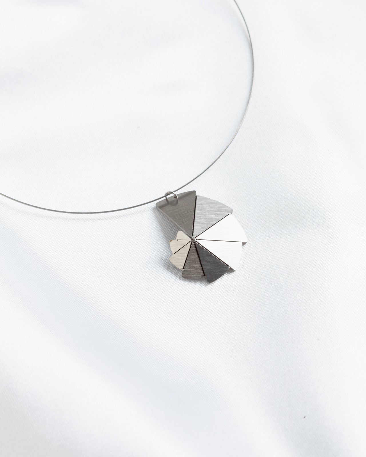 Origami Fibonacci steel wire necklace