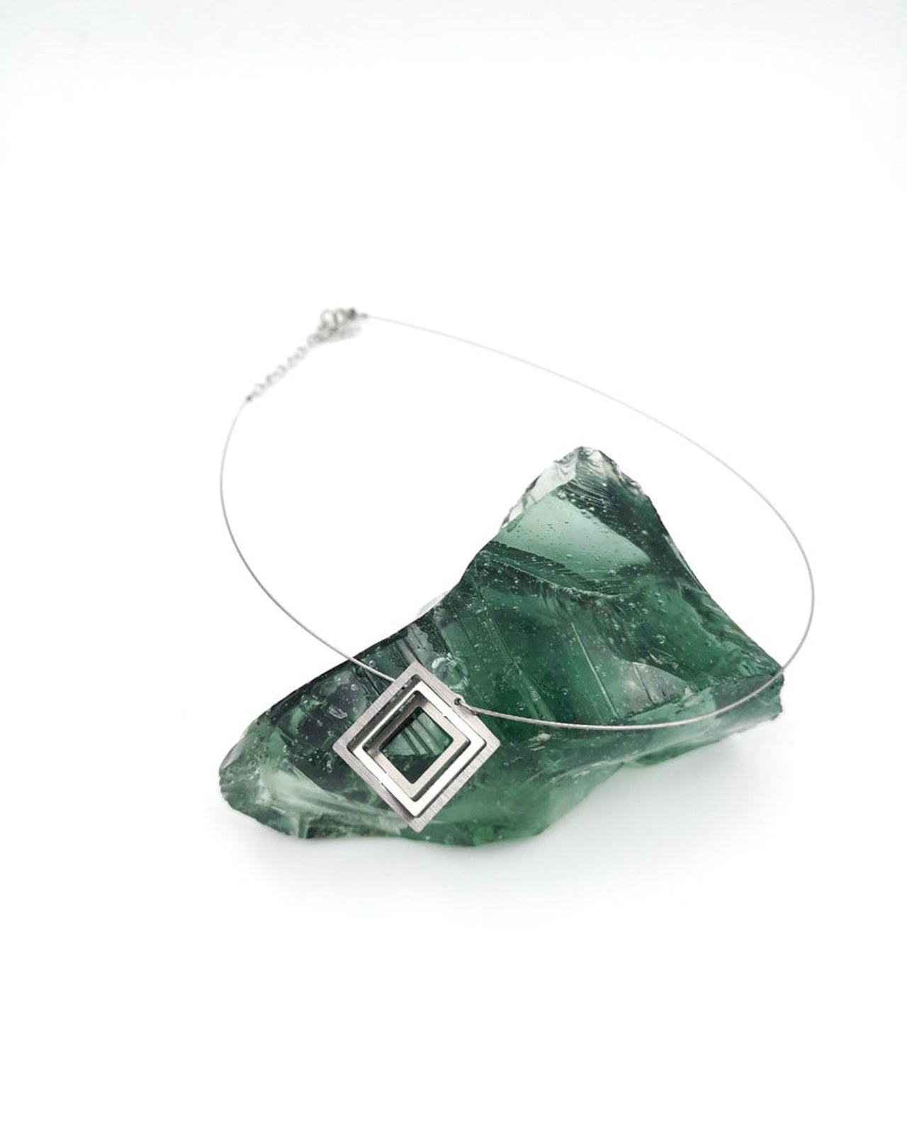 Illusion Square steel wire necklace