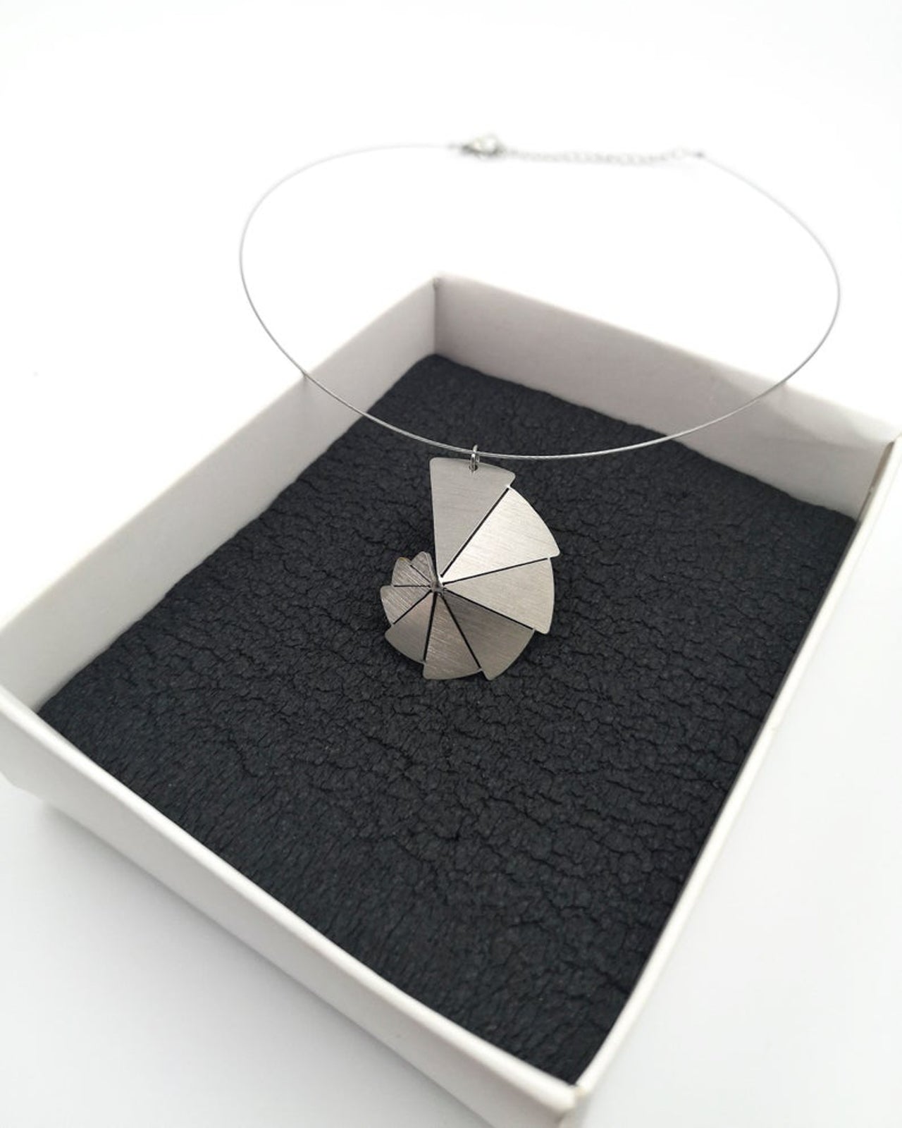 Origami Fibonacci steel wire necklace