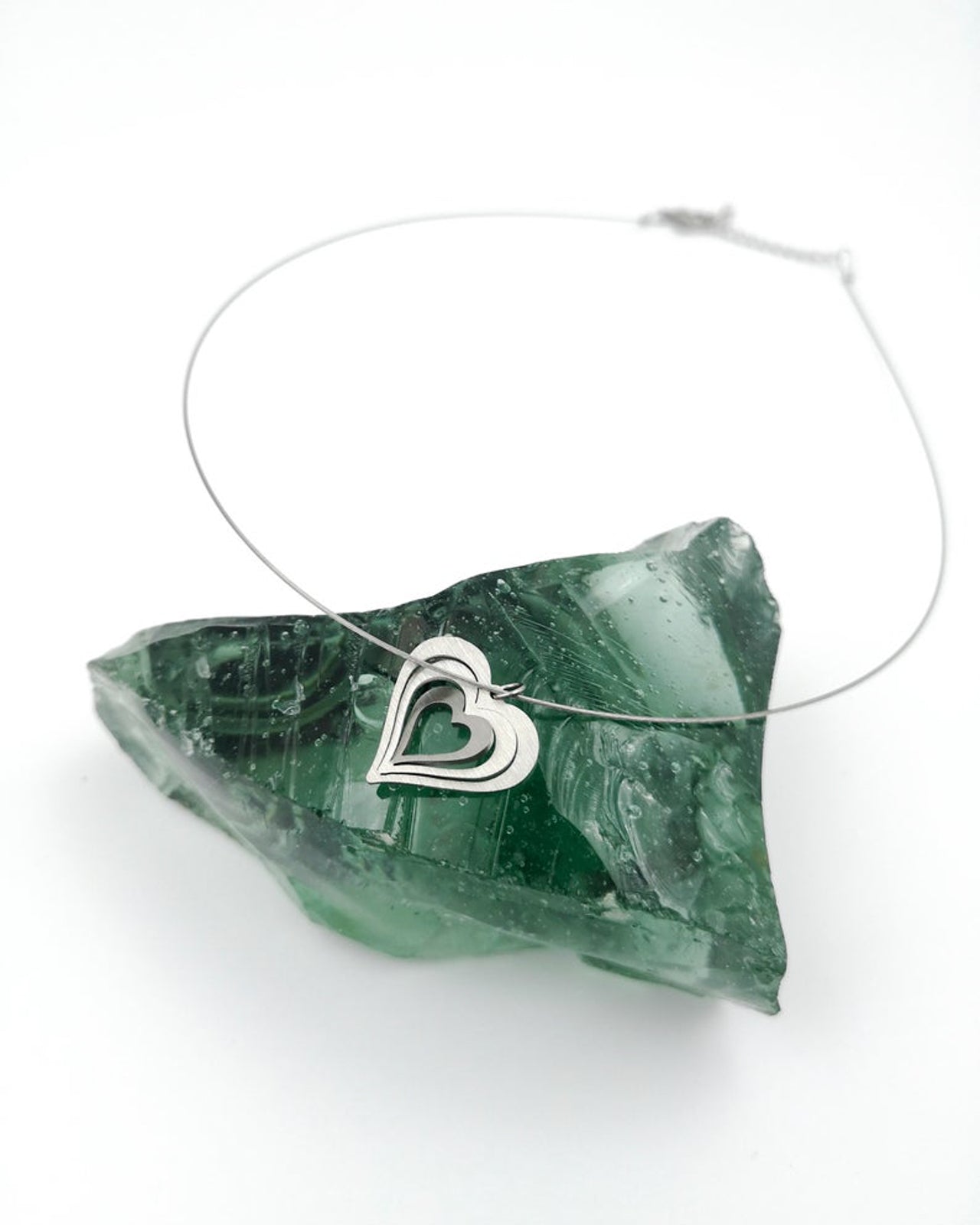 Illusion Love Heart Steel Wire Necklace