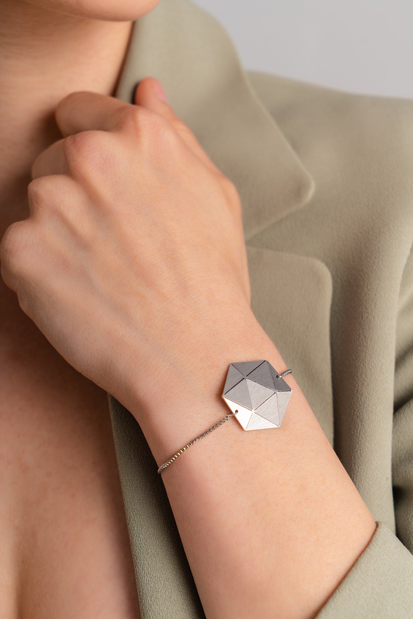 Origami Polygon Chain Bracelet