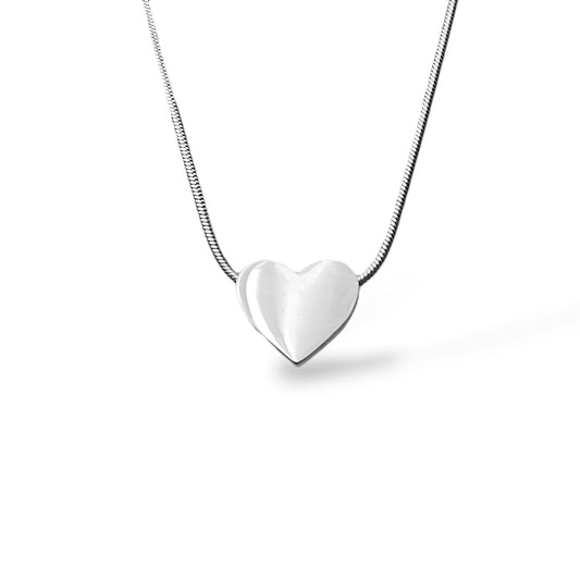 Necklace Steel Chain snake with large heart