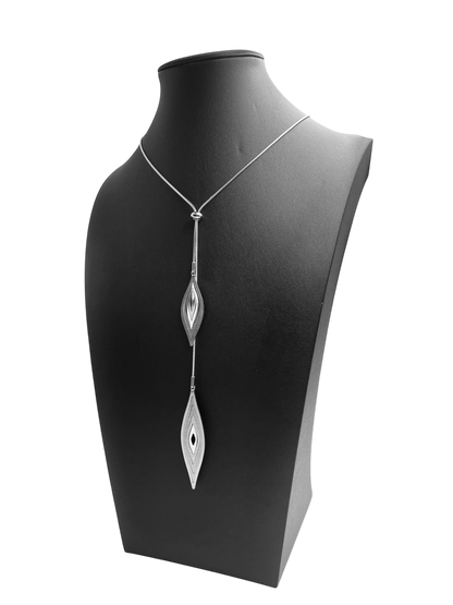 Double Adjustable Steel Pendant Illusion Leafs