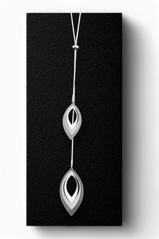 Double Adjustable Steel Pendant Elegant Leafs