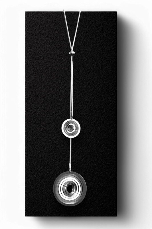 Double Adjustable Steel Pendant Illusion Circles