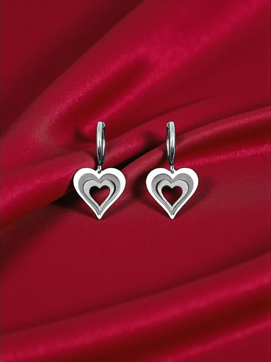 Illusion Love Hearts mini hoop earrings