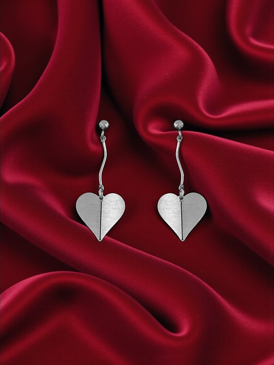 Origami Falling Hearts mini earrings