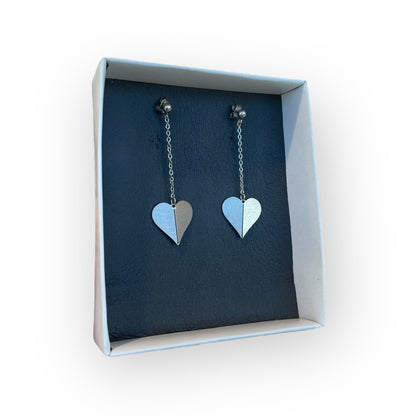Origami Falling Hearts mini earrings