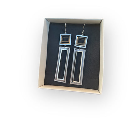 Elegant Double Rectangles Earrings