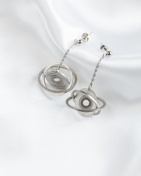 Falling Saturn Planet Earrings